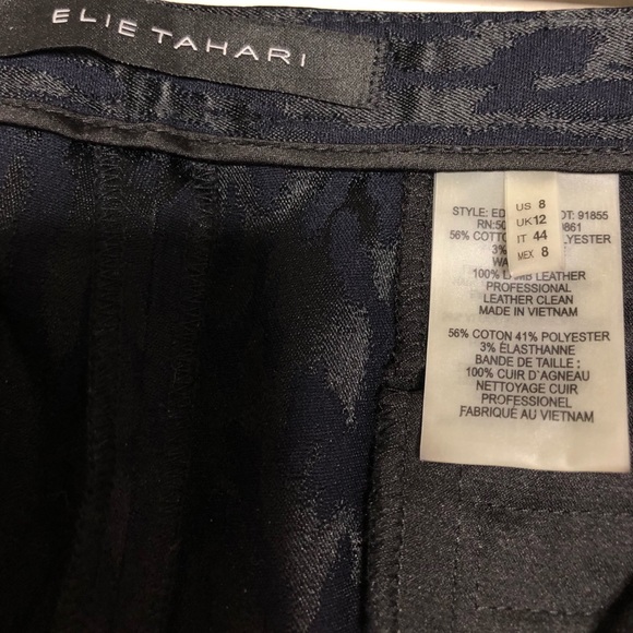 Elie Tahari Animal Print Jacquard Navy & Black Set - Picture 8 of 8